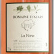 IGP du Var 2019 'LA NINE' - DOMAINE DU CLOS D'ALARI